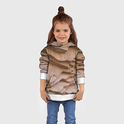 Толстовка-худи детская Рельефные скалы Relief rocks, цвет: 3D-белый — фото 2