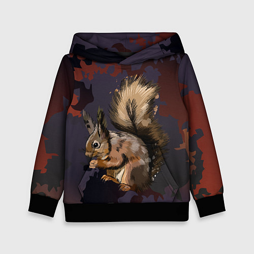 Детская толстовка Белка пушистый хвост / 3D-Черный – фото 1