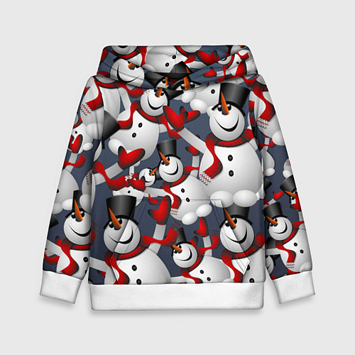 Детская толстовка ВОЗДУШНЫЕ СНЕГОВИКИ / 3D-Белый – фото 1