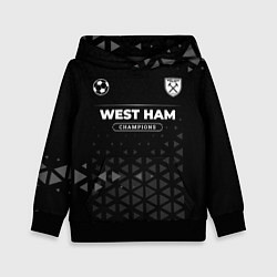 Толстовка-худи детская West Ham Champions Uniform, цвет: 3D-черный