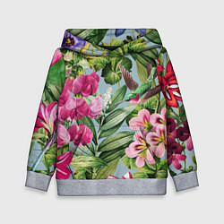 Толстовка-худи детская Цветы Эдема, цвет: 3D-меланж