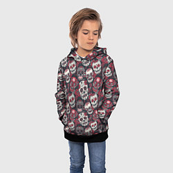 Толстовка-худи детская День мертвых Черепа Мексика, цвет: 3D-черный — фото 2