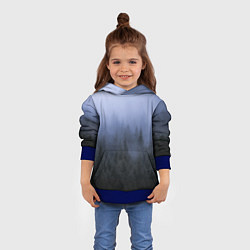 Толстовка-худи детская Лес в ночи, цвет: 3D-синий — фото 2