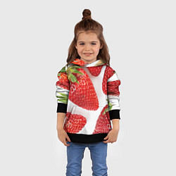 Толстовка-худи детская Strawberries, цвет: 3D-черный — фото 2