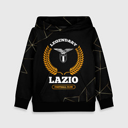 Толстовка-худи детская Лого Lazio и надпись Legendary Football Club на те, цвет: 3D-черный