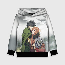 Толстовка-худи детская НАОФУМИ И РАФТАЛИЯ ВОСХОЖДЕНИЕ ГЕРОЯ ЩИТА, цвет: 3D-черный