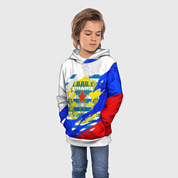 Толстовка-худи детская РОССИЙСКИЙ ТРИКОЛОР - ФОРМА ВДВ РАЗРЫВ, цвет: 3D-белый — фото 2