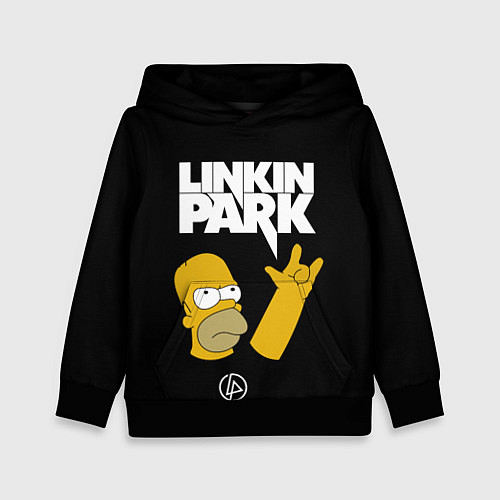 Детская толстовка LINKIN PARK ГОМЕР СИМПСОН, SIMPSONS / 3D-Черный – фото 1