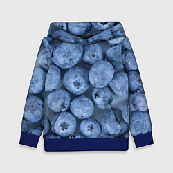 Толстовка-худи детская Голубика - фон, цвет: 3D-синий