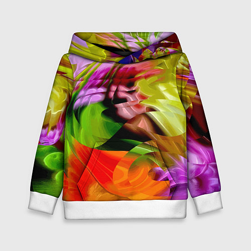 Детская толстовка Разноцветная абстрактная композиция Лето Multi-col / 3D-Белый – фото 1