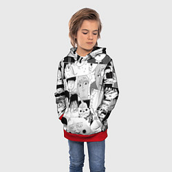 Толстовка-худи детская Моб психо 100 паттерн, цвет: 3D-красный — фото 2