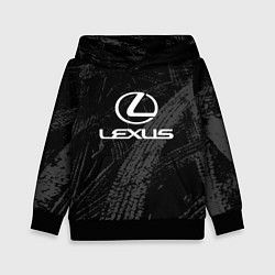 Толстовка-худи детская Lexus - следы шин, цвет: 3D-черный