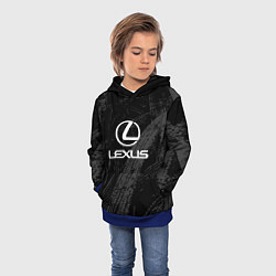 Толстовка-худи детская Lexus - следы шин, цвет: 3D-синий — фото 2