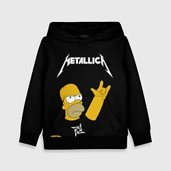 Толстовка-худи детская Metallica Гомер Симпсон рокер, цвет: 3D-черный