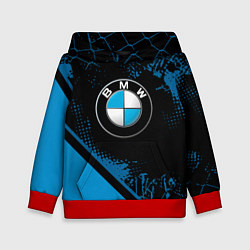 Толстовка-худи детская BMW : БМВ ЛОГО, цвет: 3D-красный