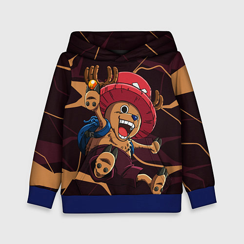 Детская толстовка Тони Тони Чоппер в прыжке / 3D-Синий – фото 1