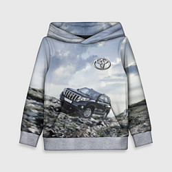 Толстовка-худи детская Toyota Land Cruiser Prado на скальных камнях Mount, цвет: 3D-меланж