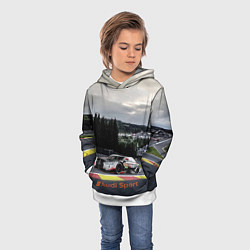 Толстовка-худи детская Audi Sport Racing team Ауди Спорт Гоночная команда, цвет: 3D-белый — фото 2