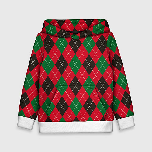 Детская толстовка Классический аргайл / 3D-Белый – фото 1