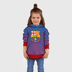 Толстовка-худи детская FC BARCELONA зигзаги, цвет: 3D-красный — фото 2