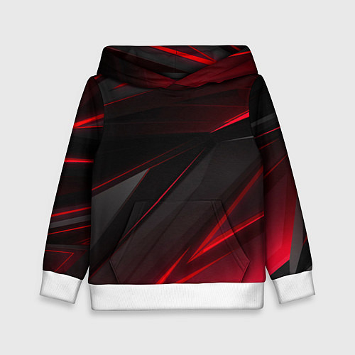 Детская толстовка Красно-черный фон / 3D-Белый – фото 1