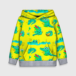 Толстовка-худи детская GREEN CROCODILES, цвет: 3D-меланж