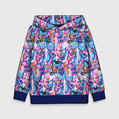 Детская толстовка POPPY PLAYTIME HAGGY WAGGY AND KISSY MISSY LOVE / 3D-Синий – фото 1