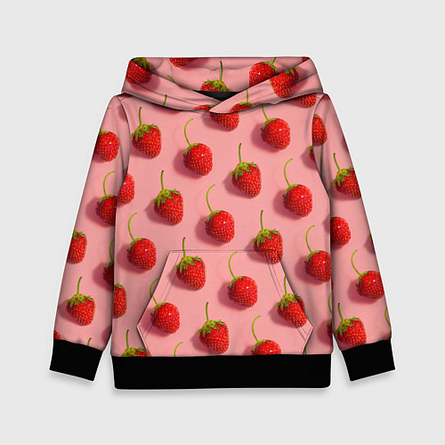 Детская толстовка Strawberry Pattern / 3D-Черный – фото 1