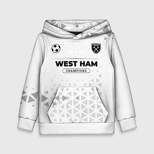 Детская толстовка West Ham Champions Униформа / 3D-Белый – фото 1