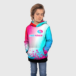 Толстовка-худи детская Land Rover Neon Gradient, цвет: 3D-черный — фото 2