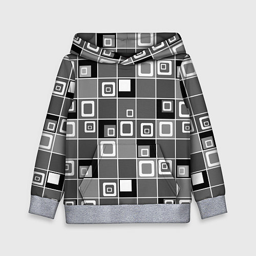 Детская толстовка Geometric shapes черно-белый / 3D-Меланж – фото 1