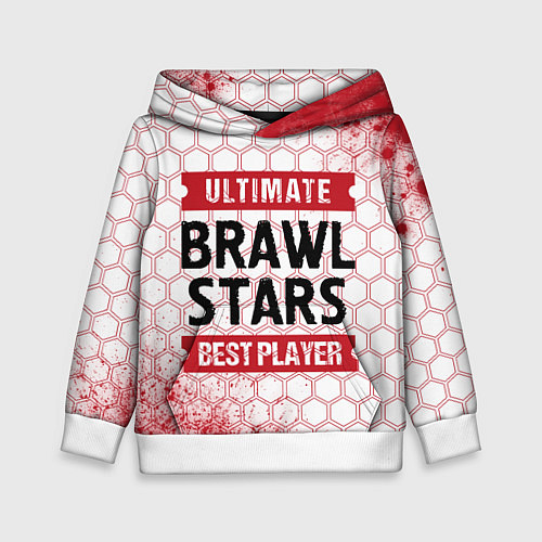 Детская толстовка Brawl Stars: красные таблички Best Player и Ultima / 3D-Белый – фото 1