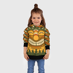 Толстовка-худи детская Polynesian tiki LUCKY, цвет: 3D-черный — фото 2