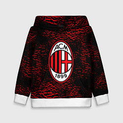 Толстовка-худи детская Ac milan фк милан logo, цвет: 3D-белый