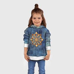 Толстовка-худи детская Мандала-цветок, цвет: 3D-белый — фото 2