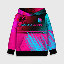 Толстовка-худи детская League of Legends Neon Gradient, цвет: 3D-черный