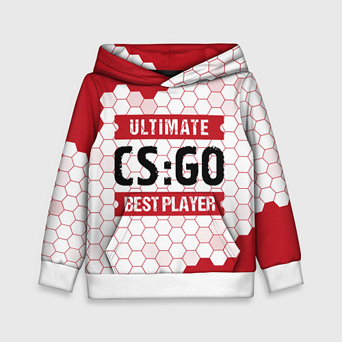 Детская толстовка CS:GO: красные таблички Best Player и Ultimate / 3D-Белый – фото 1