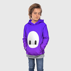 Толстовка-худи детская Fall Guy violet, цвет: 3D-меланж — фото 2