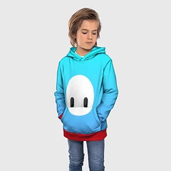 Толстовка-худи детская Fall Guy blue, цвет: 3D-красный — фото 2