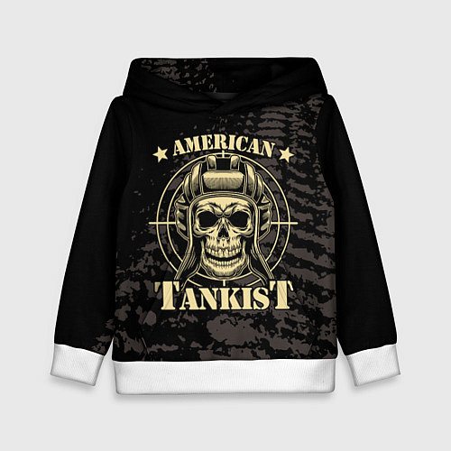 Детская толстовка American tankist Skull in the headset / 3D-Белый – фото 1