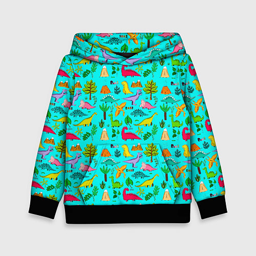 Детская толстовка PREHISTORIC ANIMALS / 3D-Черный – фото 1