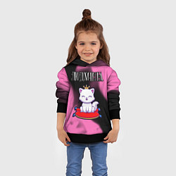 Толстовка-худи детская Людмила КОШКА Огонь, цвет: 3D-черный — фото 2