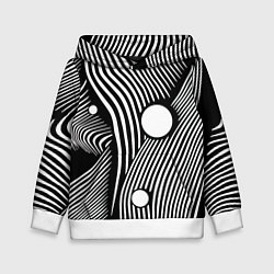 Толстовка-худи детская Geometric vanguard composition Fashion trend, цвет: 3D-белый