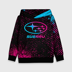 Толстовка-худи детская Subaru Neon Gradient FS, цвет: 3D-черный