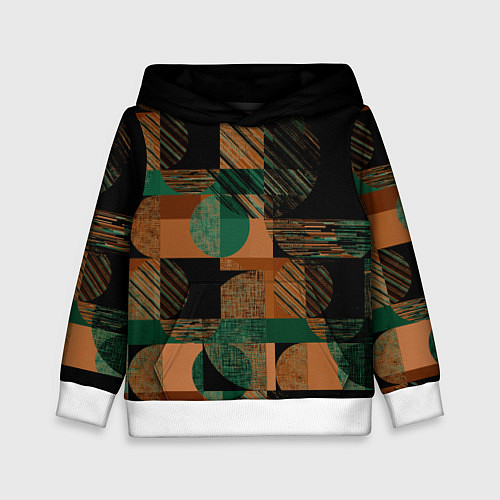 Детская толстовка Текстурированный абстрактный, геометрический принт / 3D-Белый – фото 1