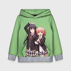 Толстовка-худи детская Юи и Юкино OreGairu, цвет: 3D-меланж