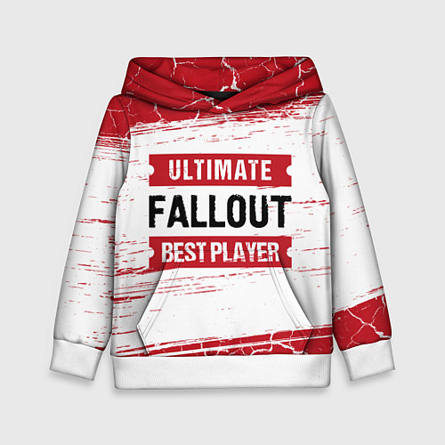 Детская толстовка Fallout: красные таблички Best Player и Ultimate / 3D-Белый – фото 1