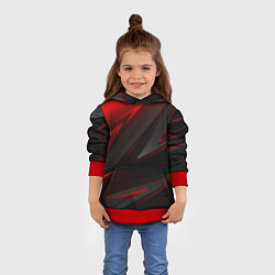 Толстовка-худи детская Red and Black Geometry, цвет: 3D-красный — фото 2