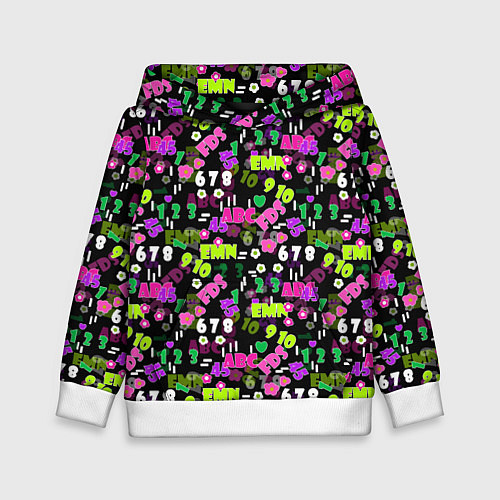 Детская толстовка Alphabet and numbers / 3D-Белый – фото 1