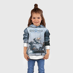 Толстовка-худи детская Кратос, Атрей и Фрея GOW Ragnarok, цвет: 3D-белый — фото 2